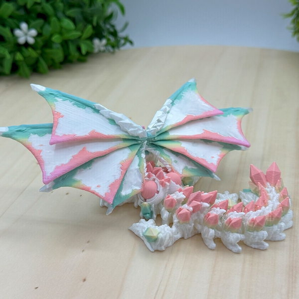 Kristallwolfsdrache - Lunaria Weiße Flügel